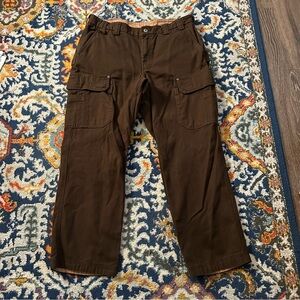 Mens Brown Duluth Trading Co Firehose Cargo Pants  sz 40x32
